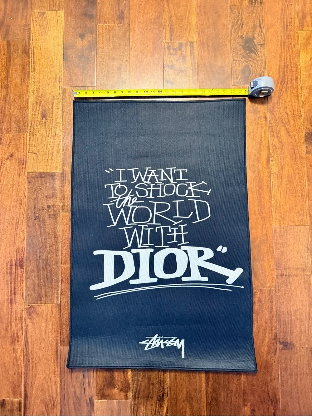 “I Want to Shock the World” Black Graphic Rug Streetwear Decor
